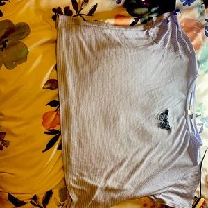 Baby blue and white crop t from shein